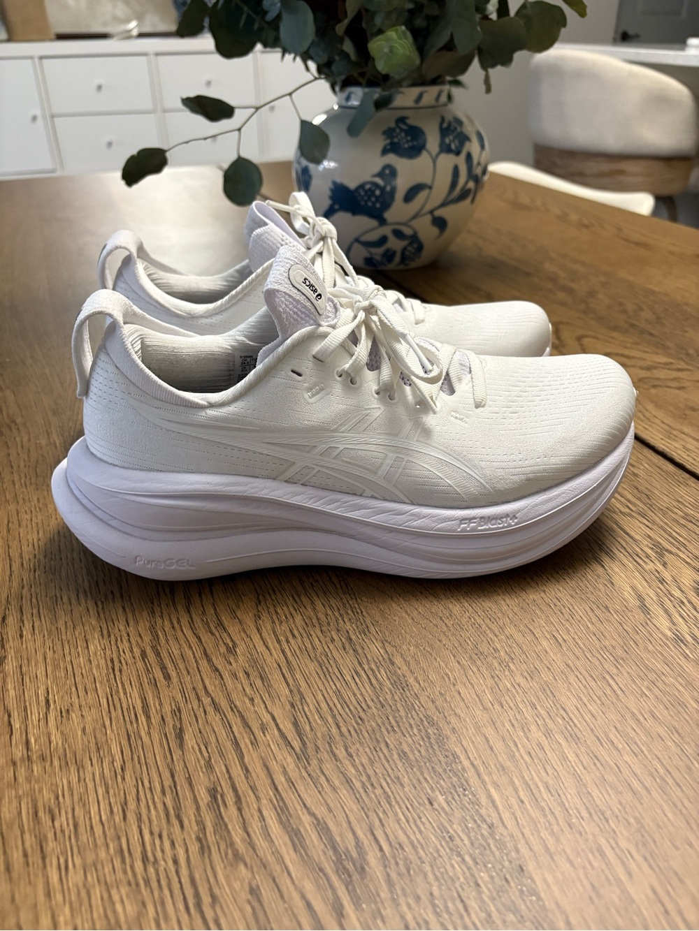 ASICS Women's White Platform-Style Running Sneakers